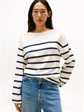 LWK GOLD BUTTON BOAT-NK LS TEE ivory silk-dark night navy stp