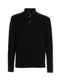 LYCRA BLEND BUTTON QUARTER ZIP ck black