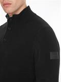 LYCRA BLEND BUTTON QUARTER ZIP ck black