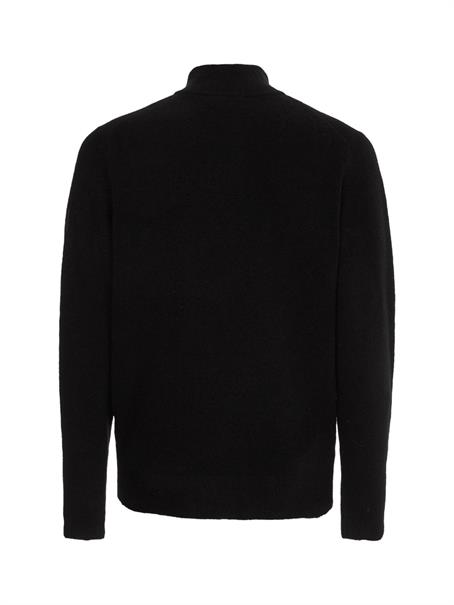 LYCRA BLEND BUTTON QUARTER ZIP ck black