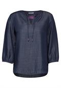 Lyocell-Bluse dark blue wash