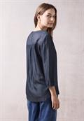 Lyocell-Bluse dark blue wash