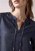 Lyocell-Bluse dark blue wash