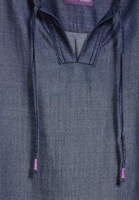 Lyocell-Bluse dark blue wash