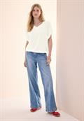 Lässiges V-Neck Shirt vanilla white