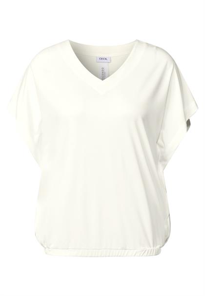 Lässiges V-Neck Shirt vanilla white