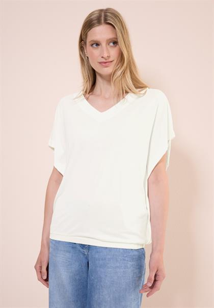 Lässiges V-Neck Shirt vanilla white