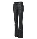 MAC JEANS - BOOT, Coated cotton tencel schwarz