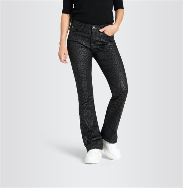 MAC JEANS - BOOT, Coated cotton tencel schwarz