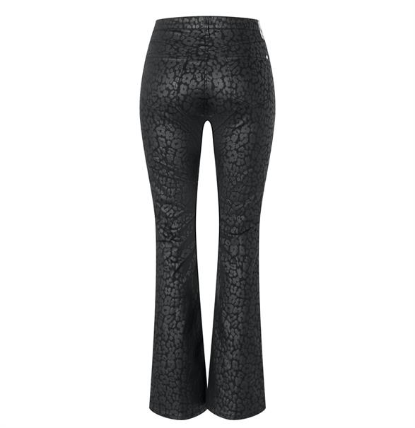MAC JEANS - BOOT, Coated cotton tencel schwarz