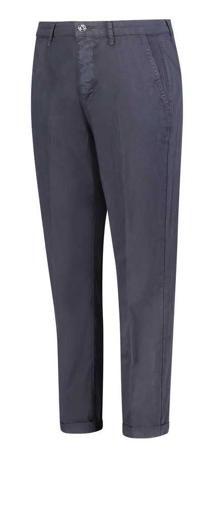 MAC JEANS - CHINO turn up, Authentic stretch gabardine dark blue ppt