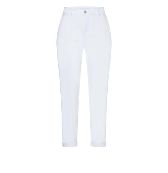 MAC JEANS - CHINO turn up, Authentic stretch gabardine white