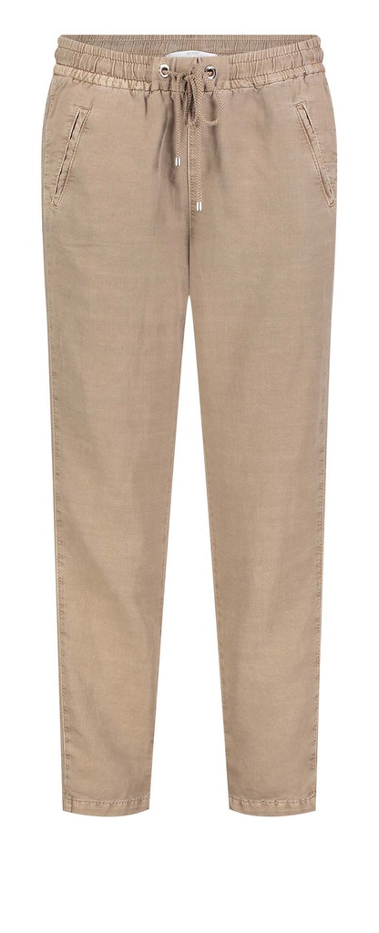 MAC JEANS - EASY chino, Cotton linen tencel braun