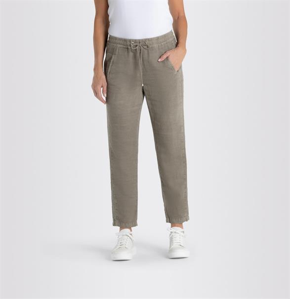MAC JEANS - EASY, Cotton linen tencel grün