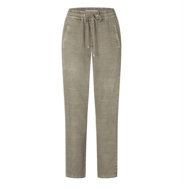 MAC JEANS - EASY, Cotton linen tencel grün