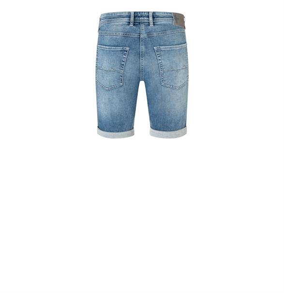 MAC JEANS - Jogn Bermuda, Light Sweat Denim blau4