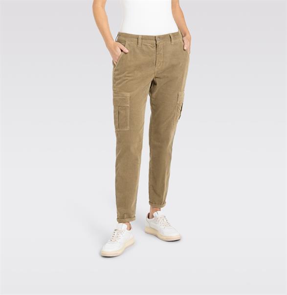 MAC JEANS - RICH CARGO, Baby soft corduroy grün
