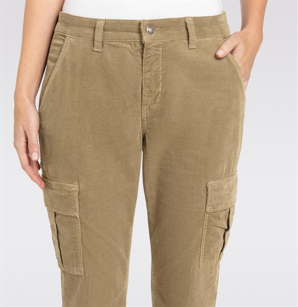 MAC JEANS - RICH CARGO, Baby soft corduroy grün