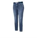 MAC JEANS - SLIM SPORT cropped, Ultra light weight denim mid blue used wash