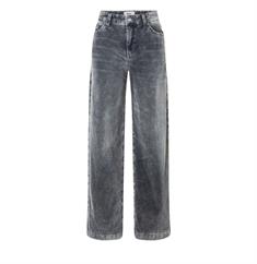 MAC JEANS - WIDELEG, Velvet denim grau