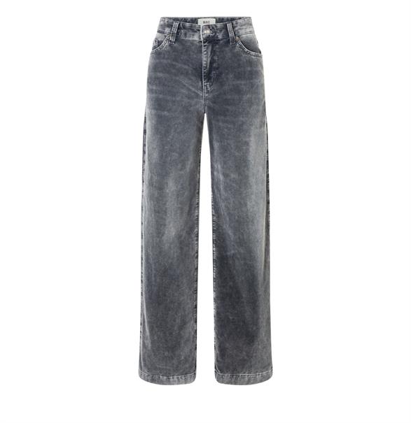 MAC JEANS - WIDELEG, Velvet denim grau