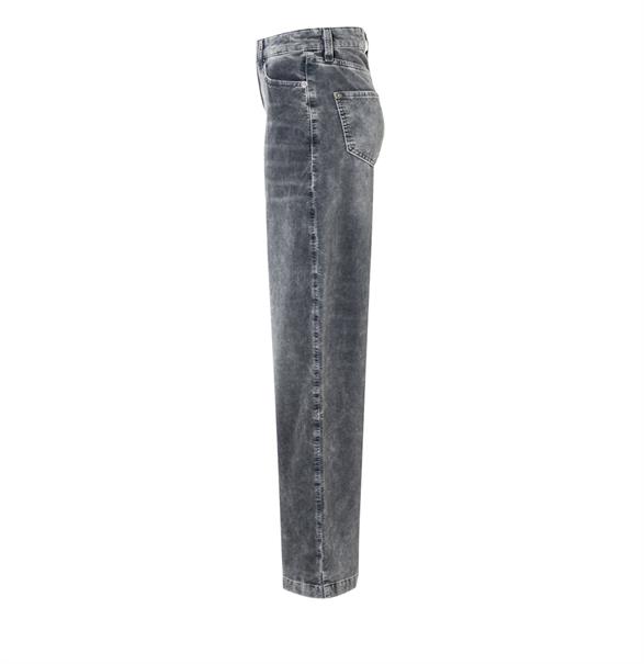 MAC JEANS - WIDELEG, Velvet denim grau