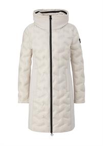 Mantel mit Kapuze im Kragen creme