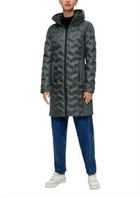 Mantel mit Kapuze im Kragen grün