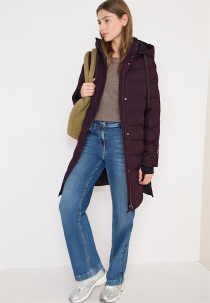 Mantel mit nahtloser Steppung dark plum