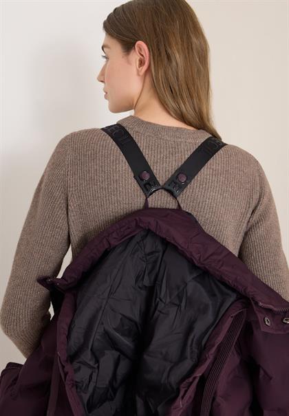 Mantel mit nahtloser Steppung dark plum