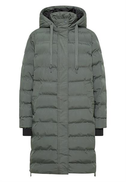 Mantel mit nahtloser Steppung pastel olive