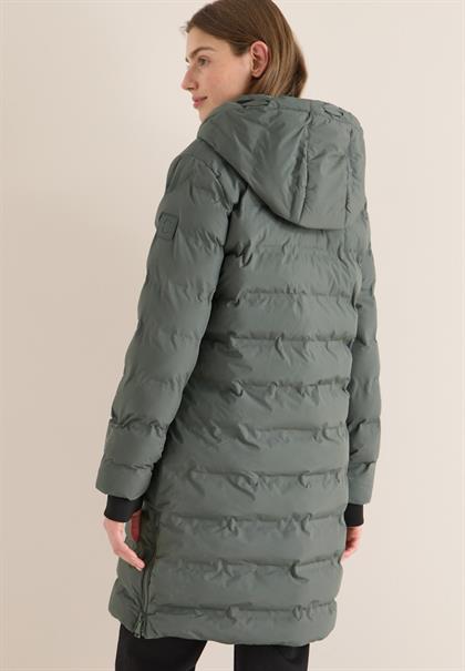 Mantel mit nahtloser Steppung pastel olive