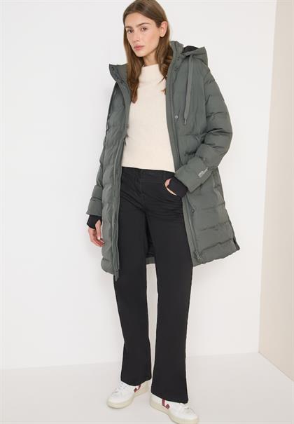 Mantel mit nahtloser Steppung pastel olive