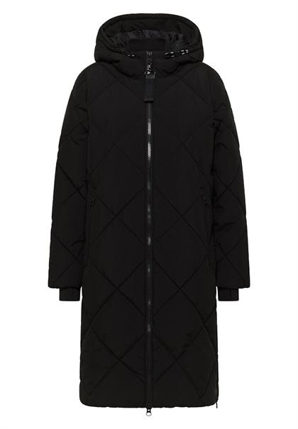 Mantel mit Rucksack Strings black