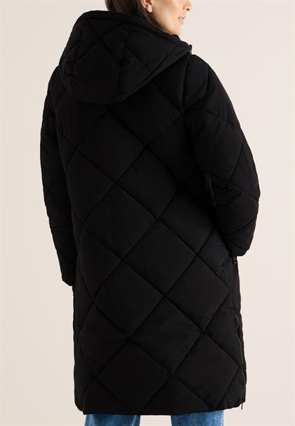 Mantel mit Rucksack Strings black
