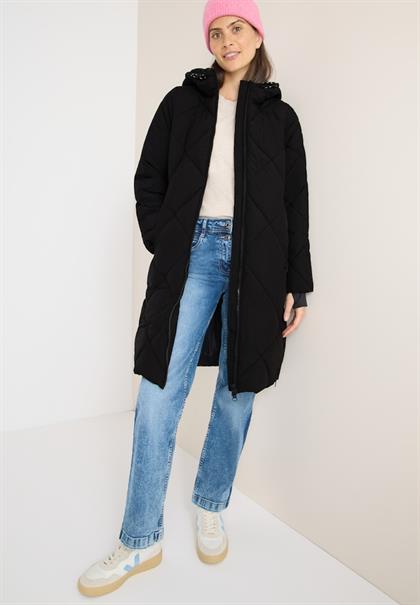 Mantel mit Rucksack Strings black