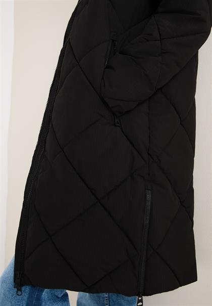 Mantel mit Rucksack Strings black