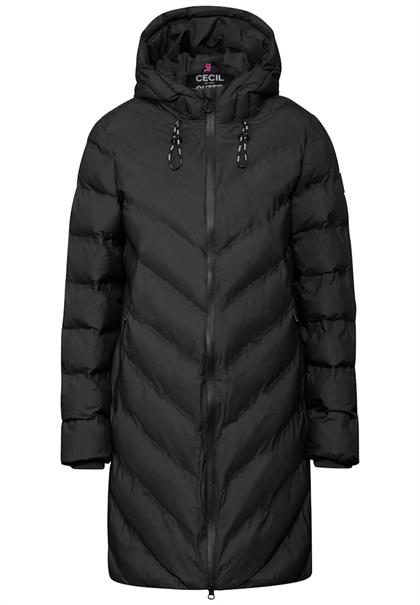 Mantel mit Schweißnähten black