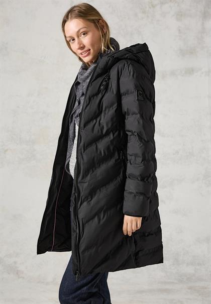 Mantel mit Schweißnähten black