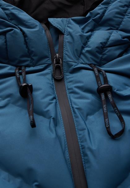 Mantel mit Schweißnähten dull teal blue