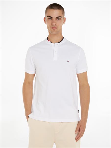 MAO COLLAR LOGO SLIM POLO weiß