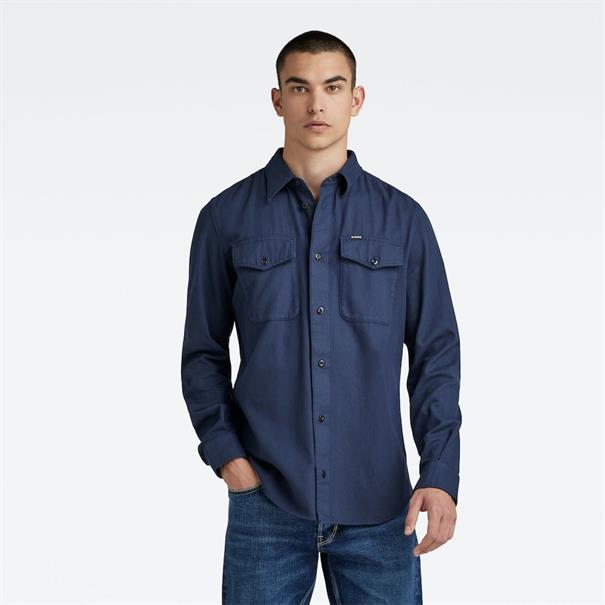 Marine Slim Shirt l\s sartho blue gd