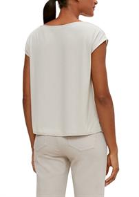 Materialmix-Shirt beige