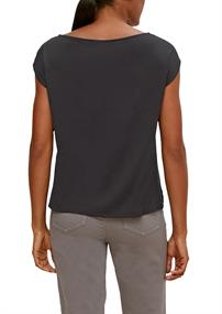 Materialmix-Shirt schwarz