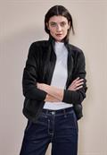 Materialmix Sweatjacke black