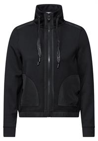Materialmix Sweatjacke black