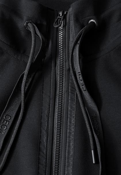 Materialmix Sweatjacke black