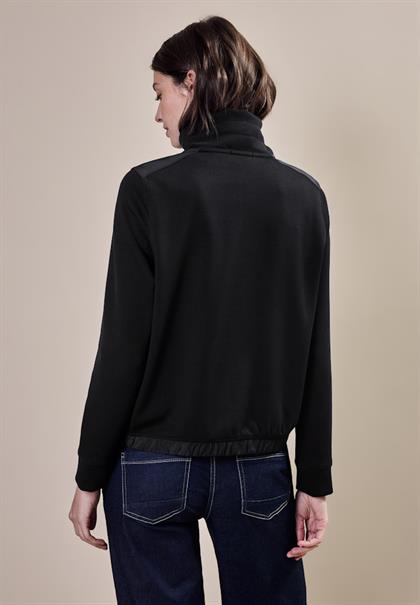 Materialmix Sweatjacke black