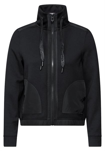 Materialmix Sweatjacke black