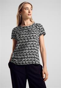 Materialmix-T-Shirt black